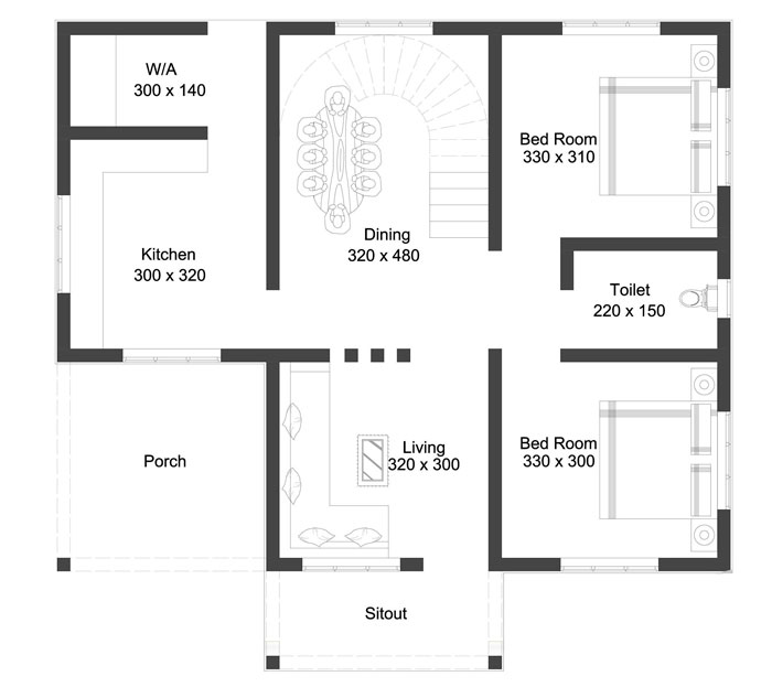 Desain rumah minimal denah