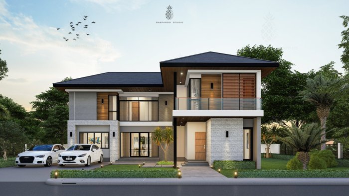 Desain rumah luas tanah 215m