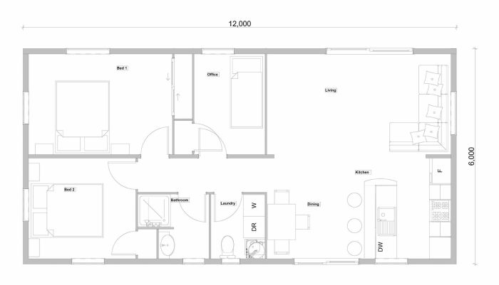 Desain rumah luas 72 3 kamar