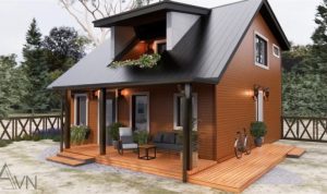 Desain rumah kotak 72m2