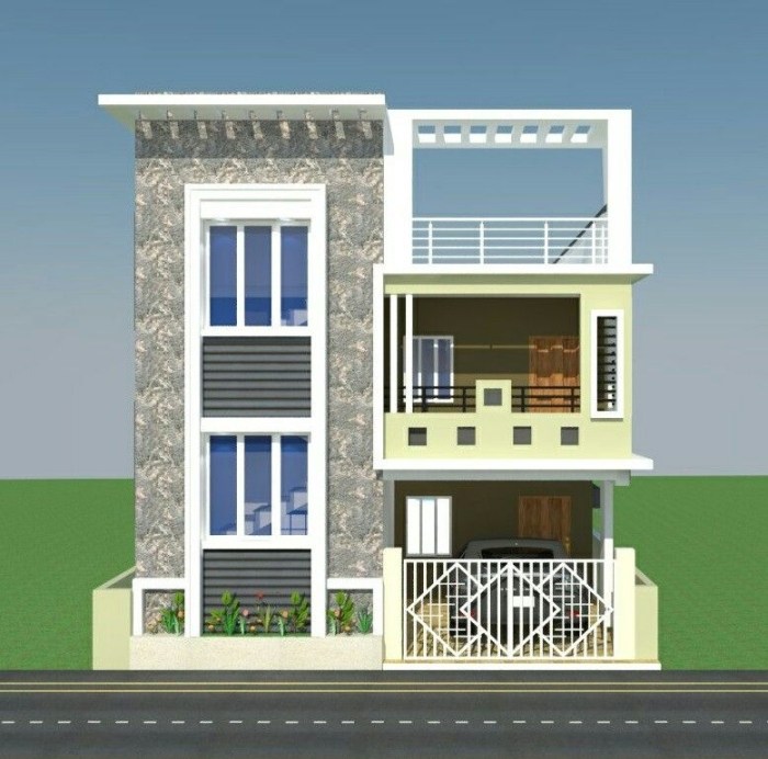 Desain rumah lantai 2 ukuran 6x18