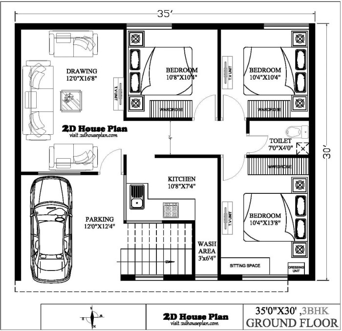 Kamar denah minimalis tidur desain livedesain planos piso