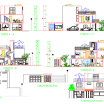 House small family autocad plans drawings two story villas dwg cad file blocks model models dwgmodels