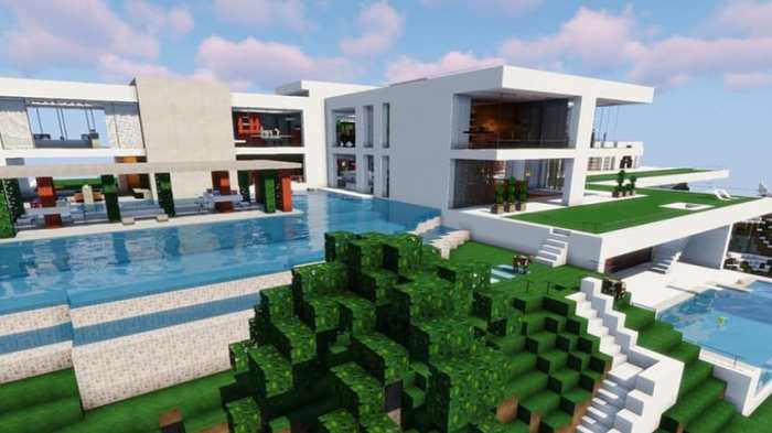 Desain rumah minecraft pe modern