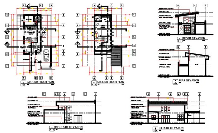 Desain rumah lantai 2 minimalis modern.dwg