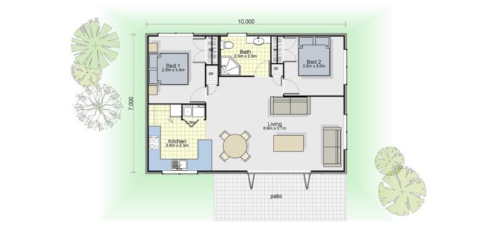 Desain rumah luas tanah 70m2 2 lantai